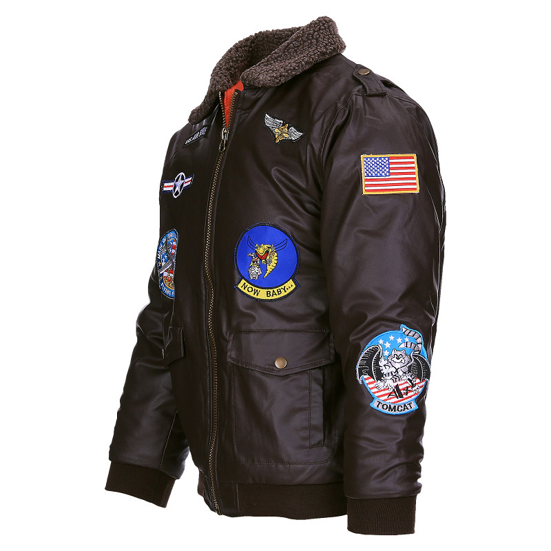 Kids PU leather flight jacket