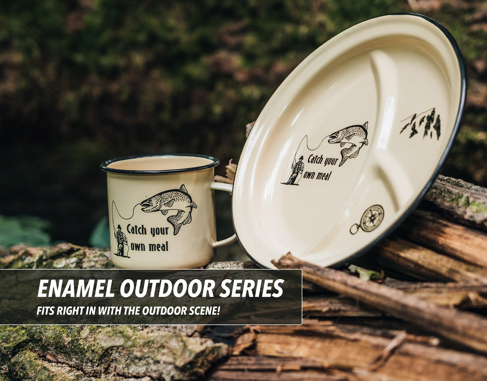 Fosco Enamel plates and cups | Outdoor wholesale Van Os Imports